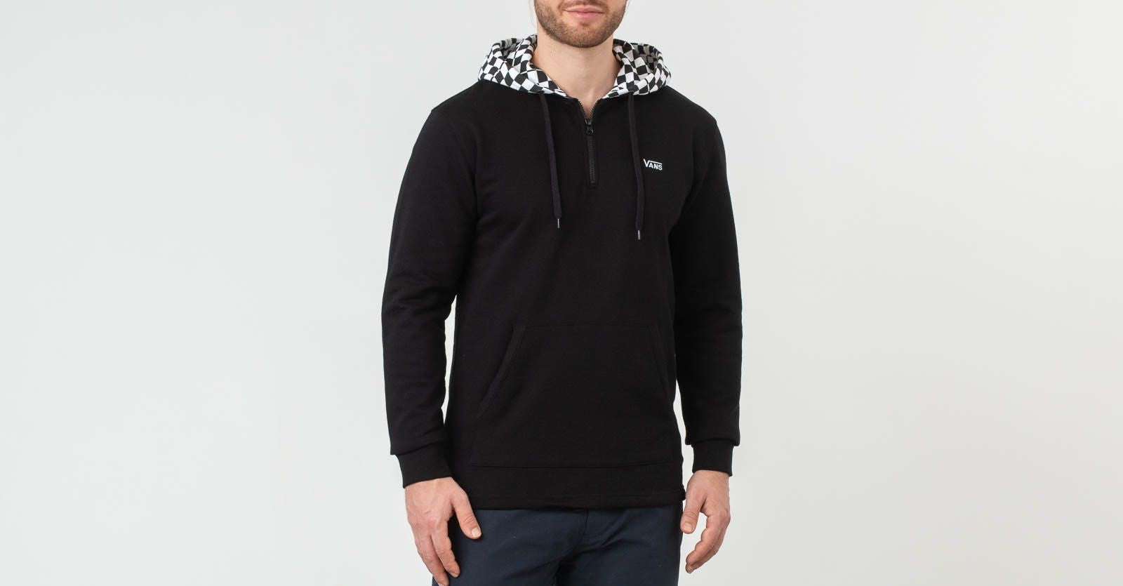 Vans Check hoodie with half zip VN0A3W36BLK1 black