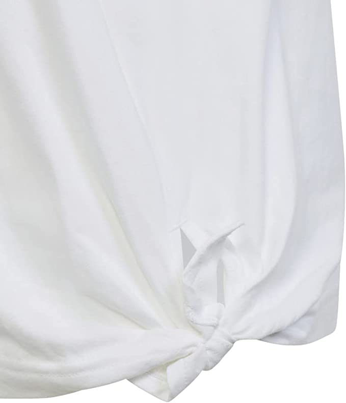 Adidas short-sleeved cotton t-shirt for girls with side knot HR5818 white