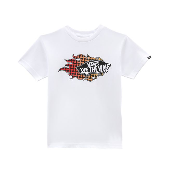 Vans maglietta manica corta da bambino Flame VN0A5KPFWHT bianco