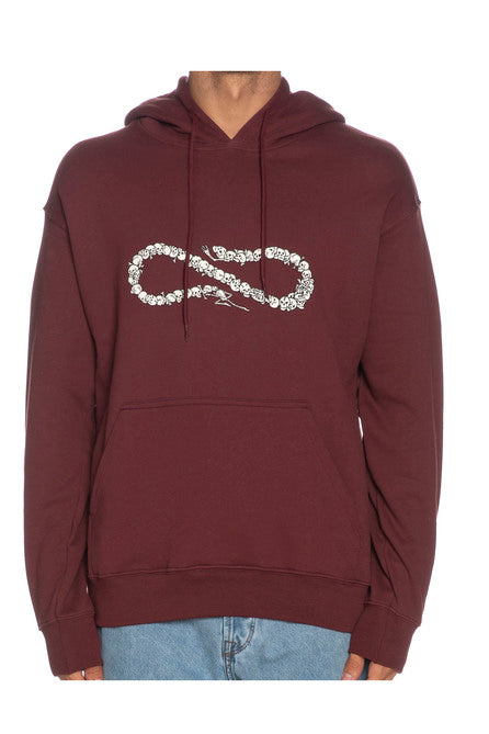 Propaganda Felpa Con Cappuccio XV Bones Hoodie 21FWPRFE559-14 bordeaux