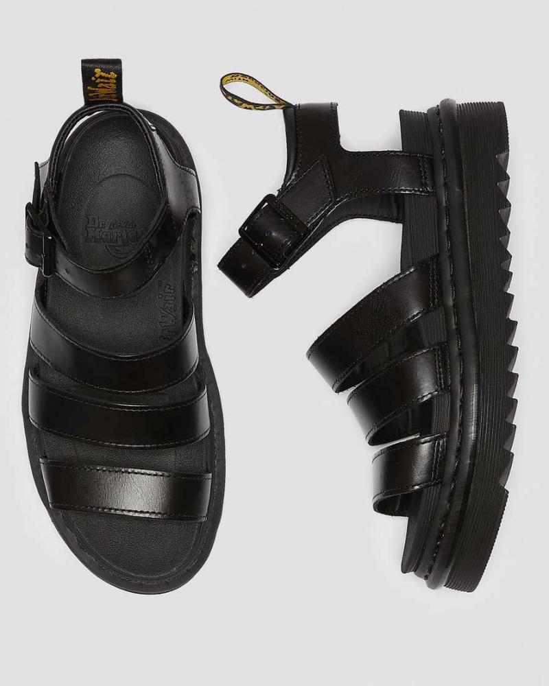 Dr. Martens sandalo con zeppa da donna Blaire Leather Brando 24191001 nero