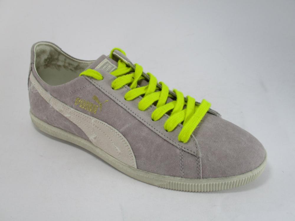 Puma scarpa sneakers da uomo in tela Glyde Canvas Washed Low 355505 02 bianco naturale beige