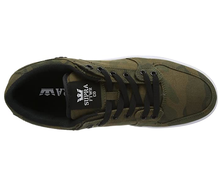 Supra men's sneakers shoe in camouflage green Vaider LC S86017 canvas