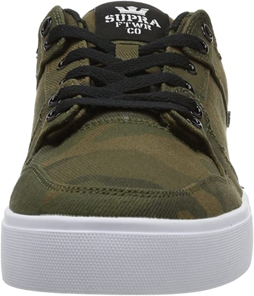 Supra men's sneakers shoe in camouflage green Vaider LC S86017 canvas