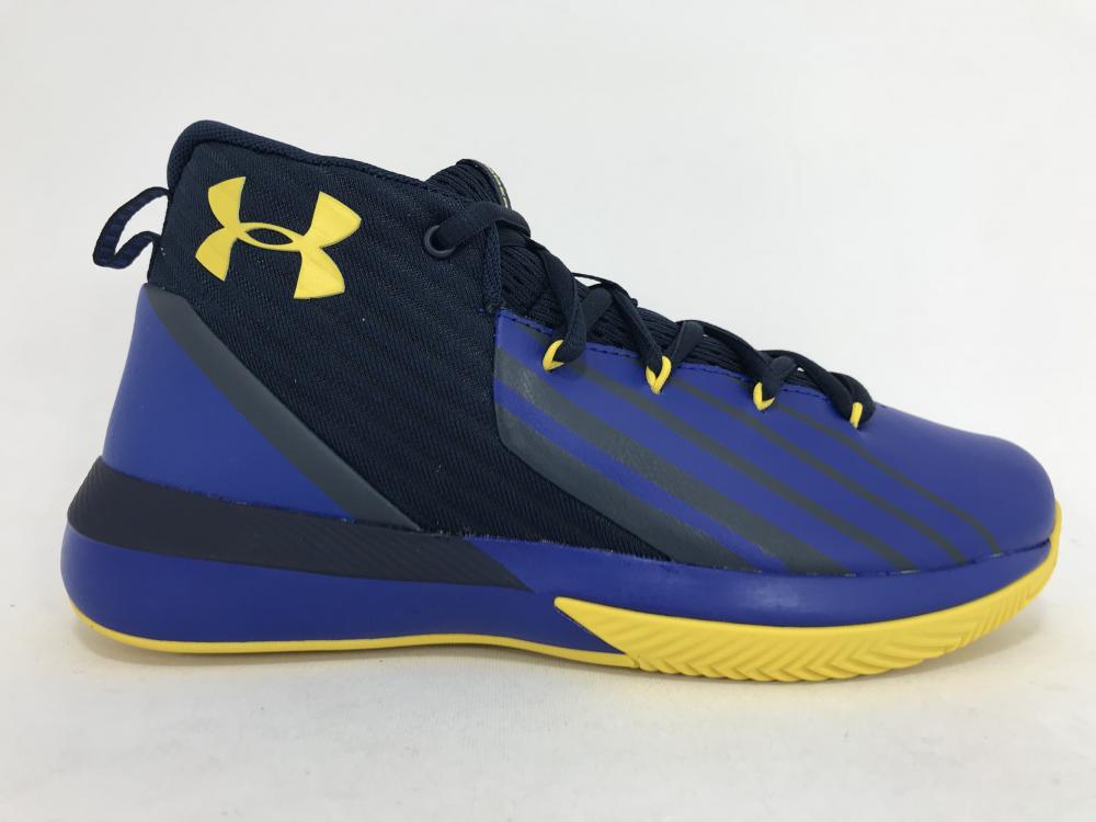 Under Armour scarpa da basket da ragazzo Lockdown 3 3020430 402 blu-giallo