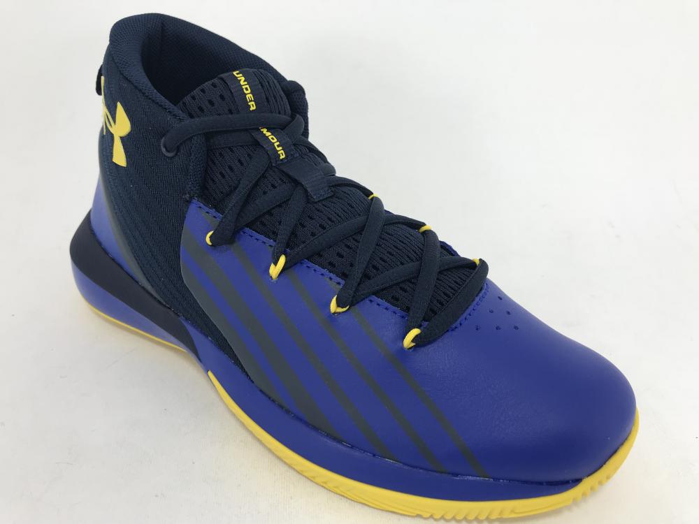 Under Armour scarpa da basket da ragazzo Lockdown 3 3020430 402 blu-giallo