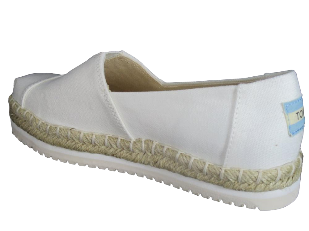 Toms scarpa in canvas con zeppa da donna Alpargata 10013814 bianco-corda