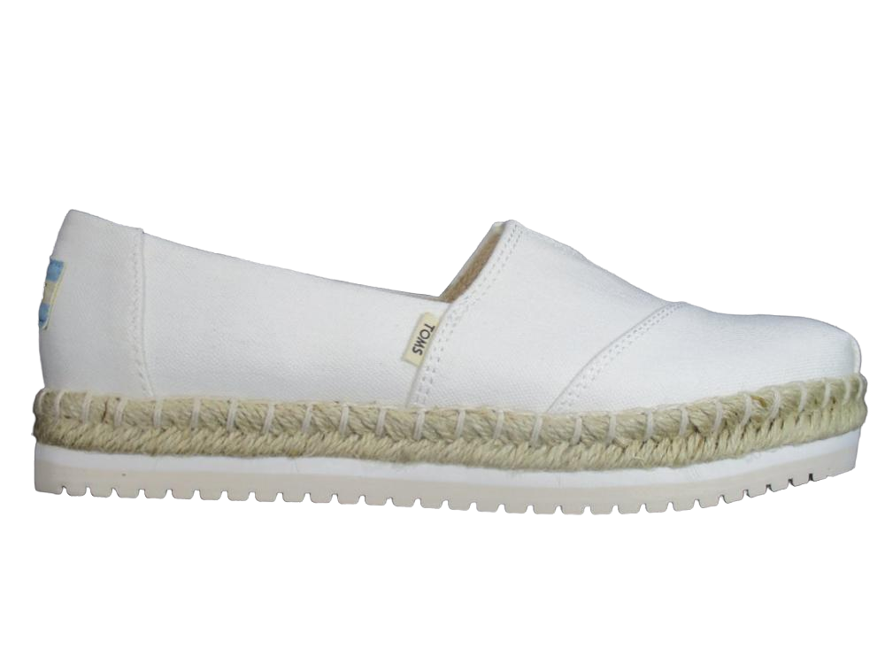 Toms scarpa in canvas con zeppa da donna Alpargata 10013814 bianco-corda