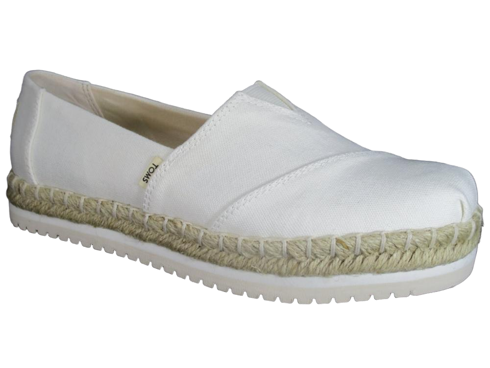 Toms scarpa in canvas con zeppa da donna Alpargata 10013814 bianco-corda
