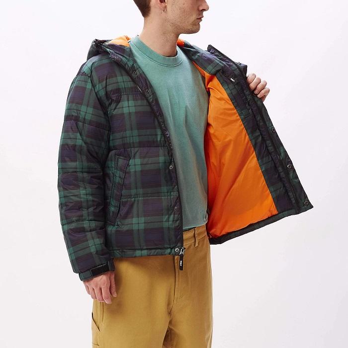 Obey men's hooded jacket Fellowship Puffer 121800434 multicolored blue