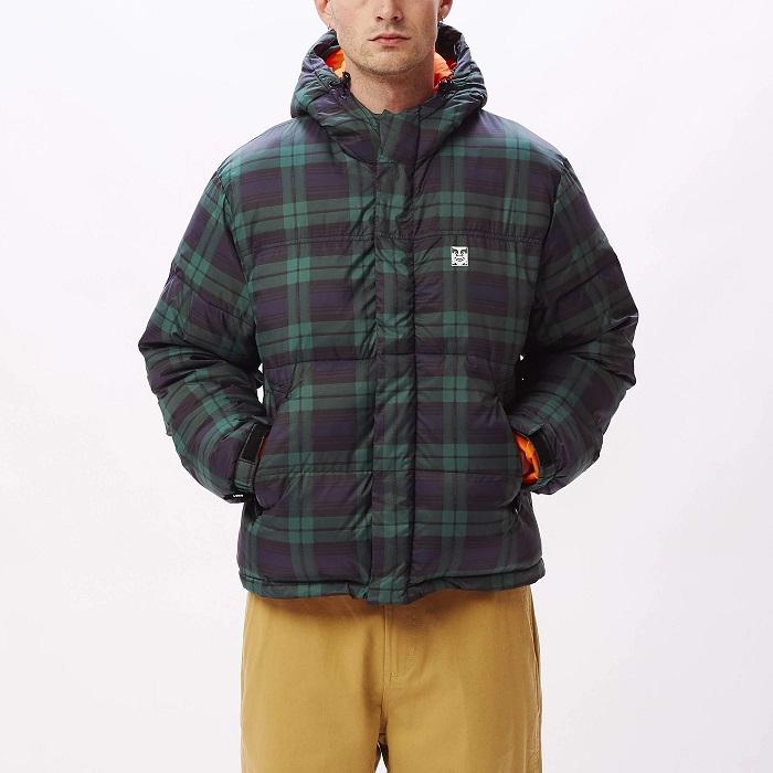 Obey men's hooded jacket Fellowship Puffer 121800434 multicolored blue