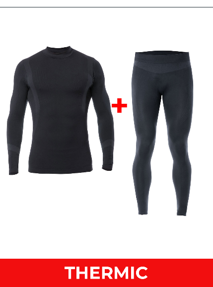Iron-IC kit T-shirt+Pantalone termico da ragazzi 2.2 900414 nero kit
