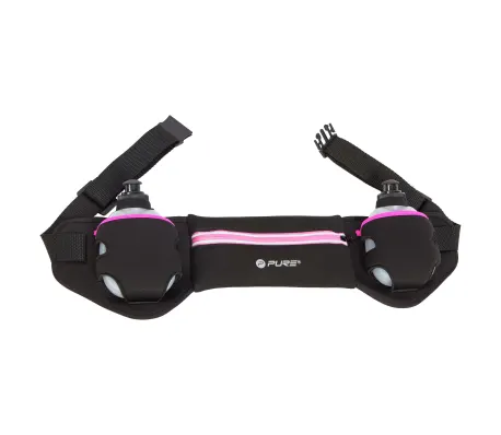 Pure 2Improve belt bag with water bottles for running Belt P2I201670 255560 black fuchsia