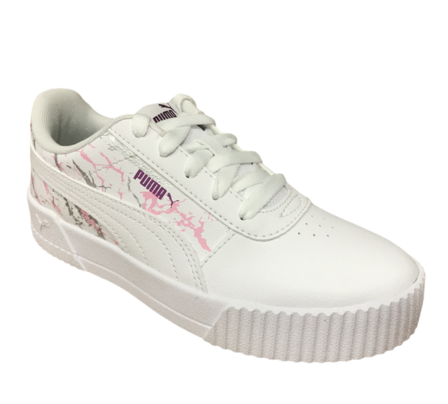 Puma sneakers da bambina Carina Marble Glitter PS 375090 01 white
