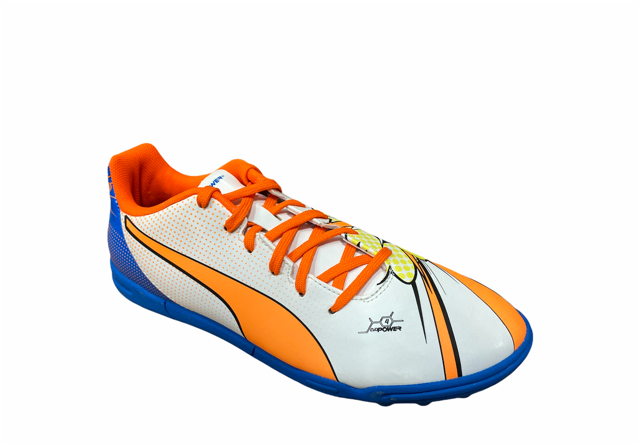 Puma scarpa da calcetto da uomo evoPower 4.2 POP TT 103651 01 bianco-arancio