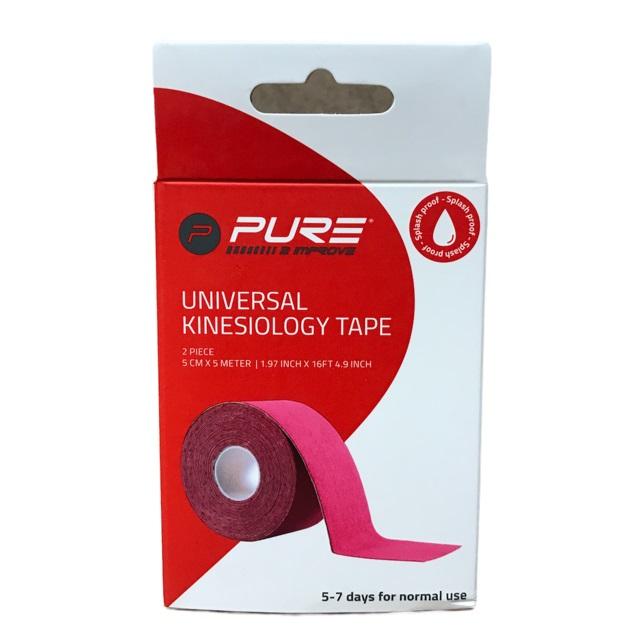 Pure 2Improve fascia per bendaggio neuromuscolare KINESIOLOGY TAPE 5x5 cm rosa (2 rotoli)