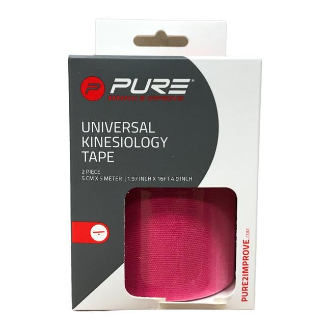 Pure 2Improve fascia per bendaggio neuromuscolare KINESIOLOGY TAPE 5x5 cm rosa (2 rotoli)