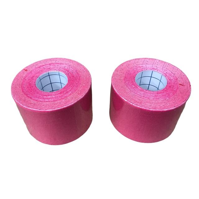 Pure 2Improve fascia per bendaggio neuromuscolare KINESIOLOGY TAPE 5x5 cm rosa (2 rotoli)
