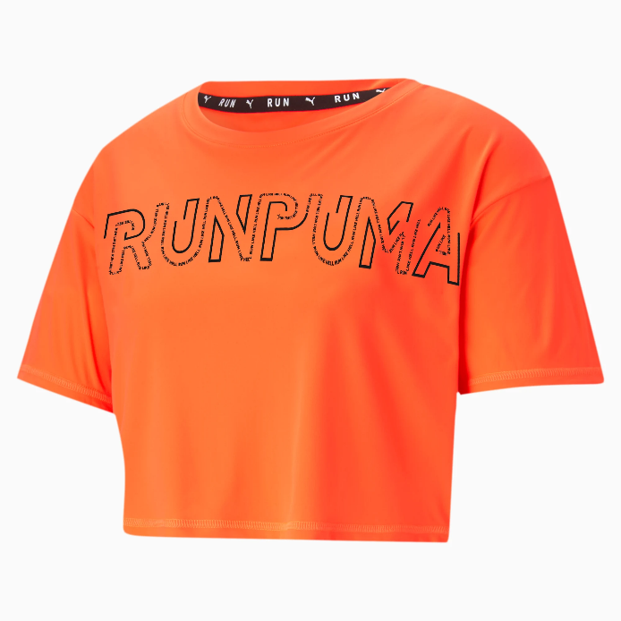 Puma t-shirt da running da donna Run Logo SS Tee 520174 01 arancione