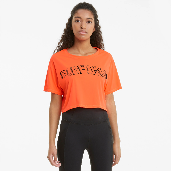 Puma t-shirt da running da donna Run Logo SS Tee 520174 01 arancione