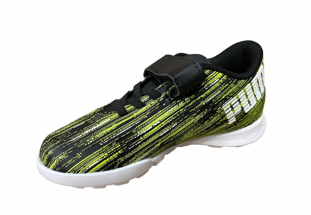 Puma scarpa da calcetto da bambino con elastico e strappo Ultra 4.2 TT V Jr 106369 02 nero-giallo-bianco