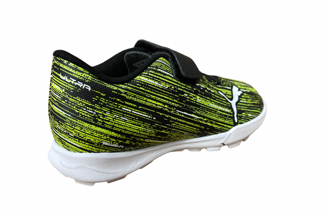 Puma scarpa da calcetto da bambino con elastico e strappo Ultra 4.2 TT V Jr 106369 02 nero-giallo-bianco