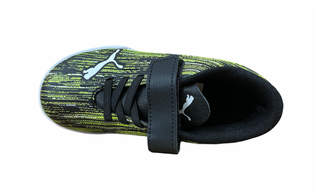 Puma scarpa da calcetto da bambino con elastico e strappo Ultra 4.2 TT V Jr 106369 02 nero-giallo-bianco