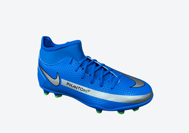 Nike football boot Phantom GT Club DF FG/MG Jr CW6727 400 light blue silver