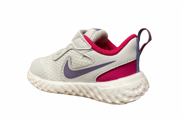 Nike Revolution 5 (TDV) girls' running shoe BQ6573 018 football gray purple pulse