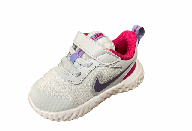 Nike Revolution 5 (TDV) girls' running shoe BQ6573 018 football gray purple pulse