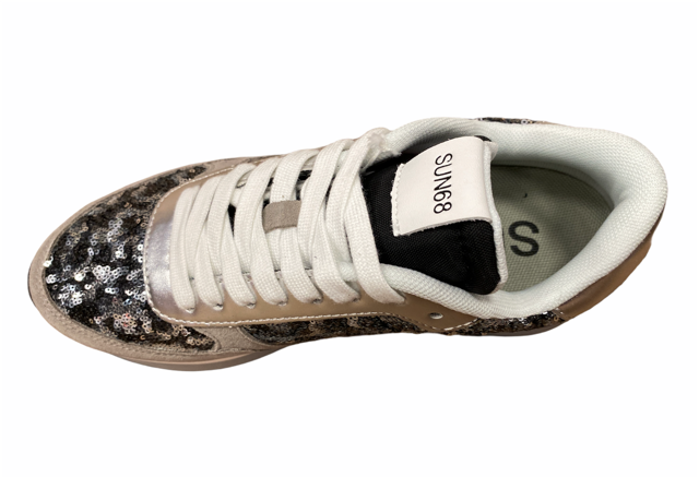 SUN68 women's sneakers shoe Kate Sequins Z31221 4711 dark gray black