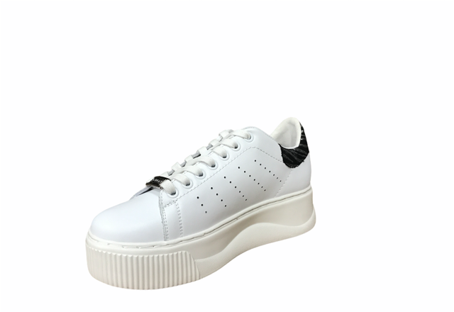 Cult shoe women's leather sneakers with wedge Perry 3162 Low glitter white zebra