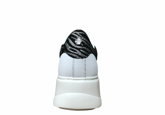 Cult shoe women's leather sneakers with wedge Perry 3162 Low glitter white zebra