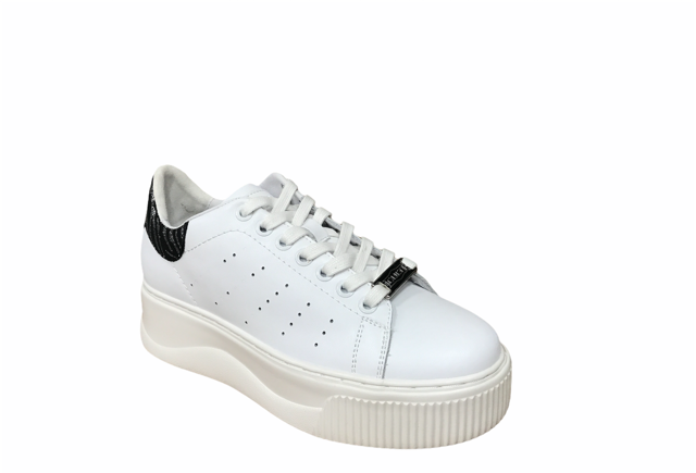 Cult shoe women's leather sneakers with wedge Perry 3162 Low glitter white zebra