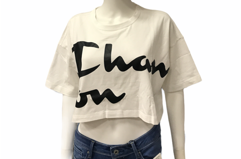 Champion women's short t-shirt Top Crop 112625 WHT white