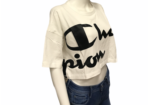 Champion women's short t-shirt Top Crop 112625 WHT white