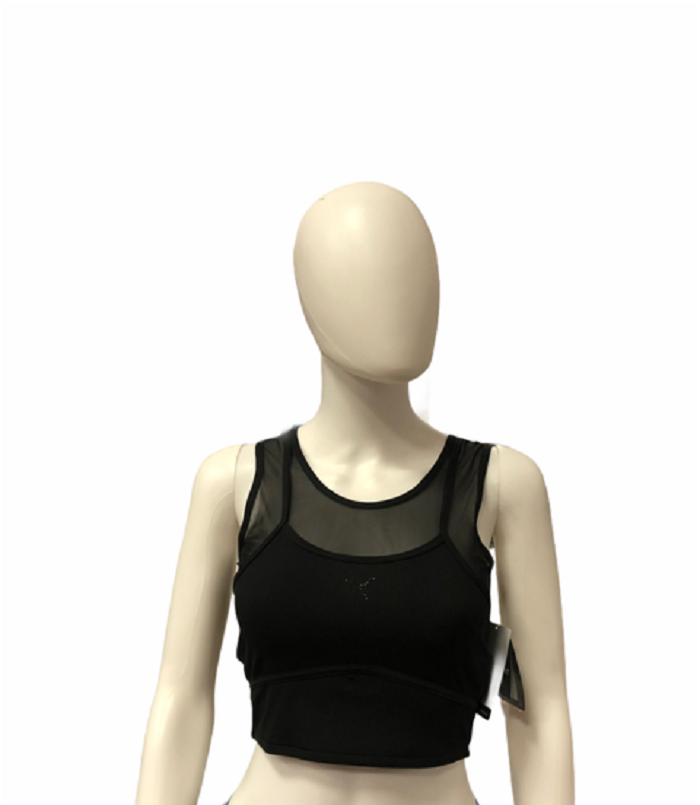 Puma women's sports tank top Studio LAYERED CROP TOP 520223 01 black