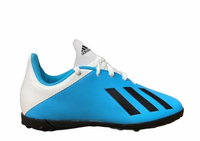 Adidas boys' soccer shoe X 19.4 TF Jr F35347 white-light blue