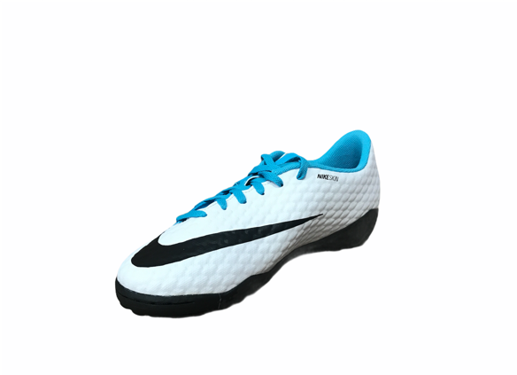Nike Hyperveomx Phelon III TF boy's soccer shoe 852598 104 white light blue