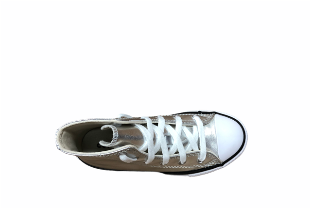 Converse scarpa sneakers alta alla caviglia da bambina Ctas Hi Metallic G 670179C argento metallico