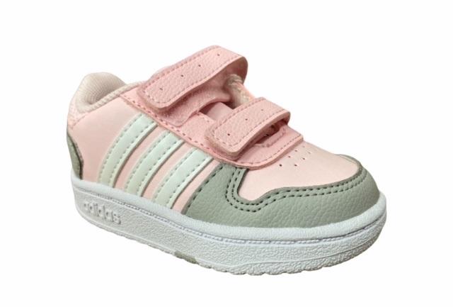 Adidas Hoops 2.0 CMF I FY9453 girl's teardrop sneaker pink grey