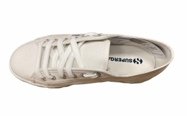 Superga sneakers con zeppa la donna Lettering 3D 2790 S71183W 901 bianco