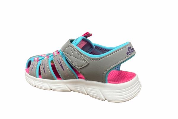 Skechers sandalo da bambina Flex Sandal Aqua Steps 86939/GYTQ grigio-turchese