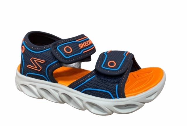 Skechers saldalo da bambino con luci Lights Hypno Splash 90522L/NVOR blu-arancione