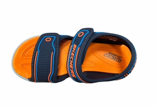 Skechers saldalo da bambino con luci Lights Hypno Splash 90522L/NVOR blu-arancione