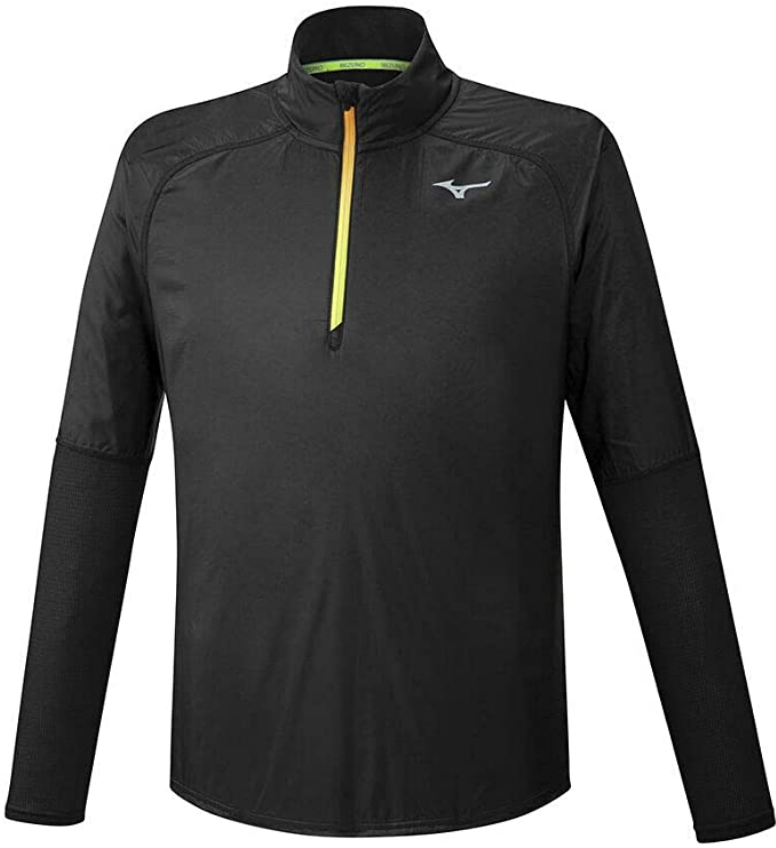 Mizuno Active Aeroflow LS men's half zip running shirt J2GC0525 09 black