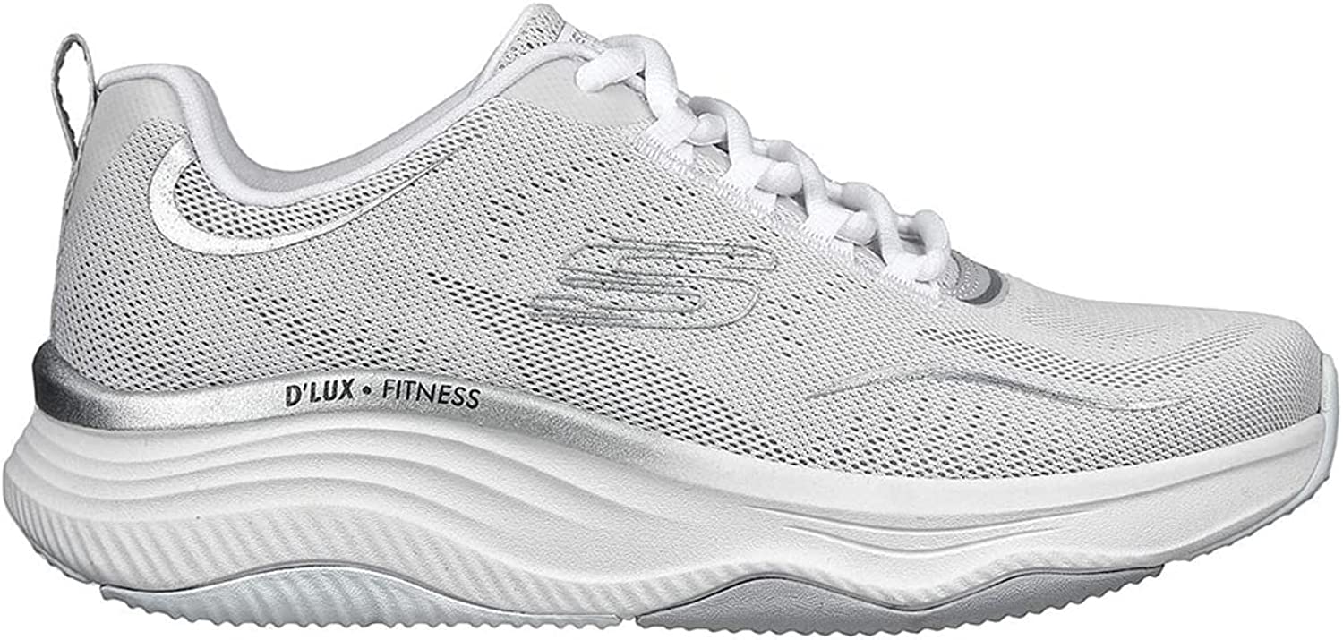 Skechers D'Lux Fitness Pure Glam gym shoe 149837/WSL white silver