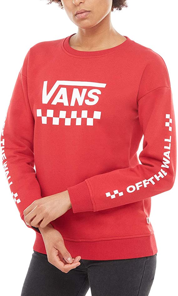 Vans felpa girocollo con logo e decorazioni sul braccio Too Much Fun Crew VA3PBFYFO red