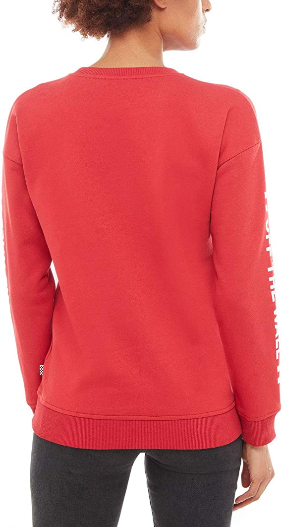 Vans felpa girocollo con logo e decorazioni sul braccio Too Much Fun Crew VA3PBFYFO red