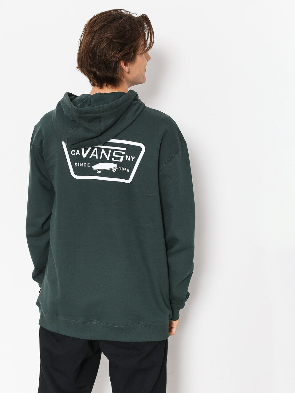Vans felpa con cappuccio e stampa logo sulla schiena VA2WF7YDX verde foresta